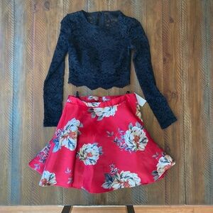 City Studio Floral Skirt NWOT